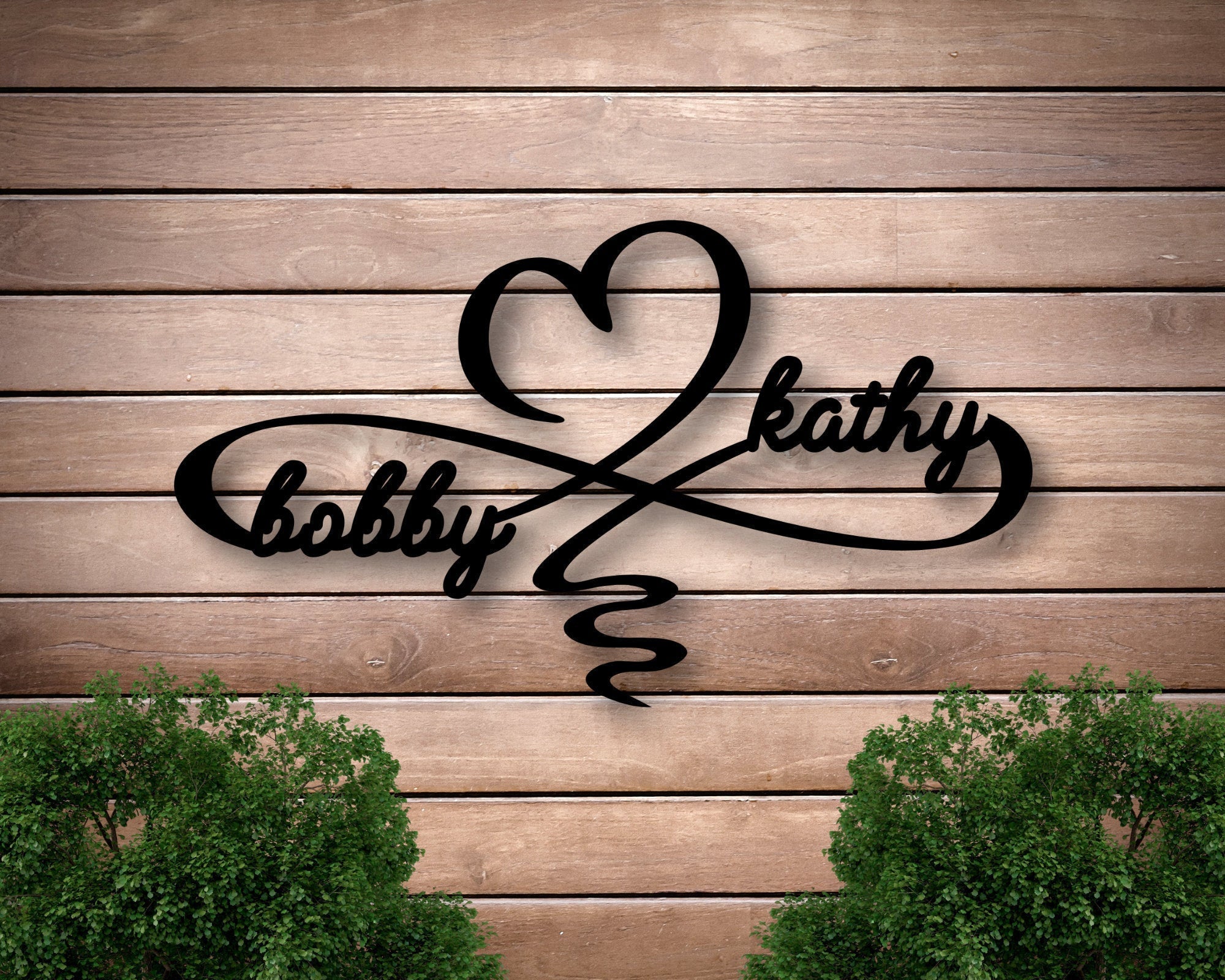Personalized Infinity Heart Metal Sign, Infinity Sign, Custom Family Sign, Metal Infinity Symbol, Wedding Gifts, Laser Cut Metal Signs Custom Gift Ideas