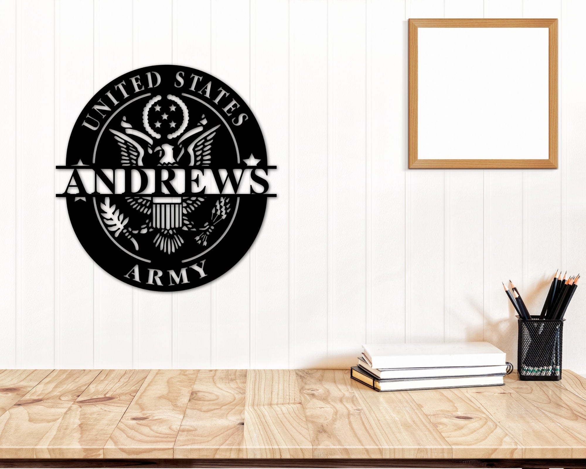 Personalized Army Gifts, Custom Army Emblem, Personalized Metal Name Sign, Custom Army Name Sign, Military Retirement Gift Ideas, Officer, Laser Cut Metal Signs Custom Gift Ideas