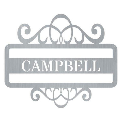 Plaque Swirl Monogram Customized Metal Signs, Custom Metal Sign, Custom Signs, Metal Sign, Metal Laser Cut Metal Signs Custom Gift Ideas