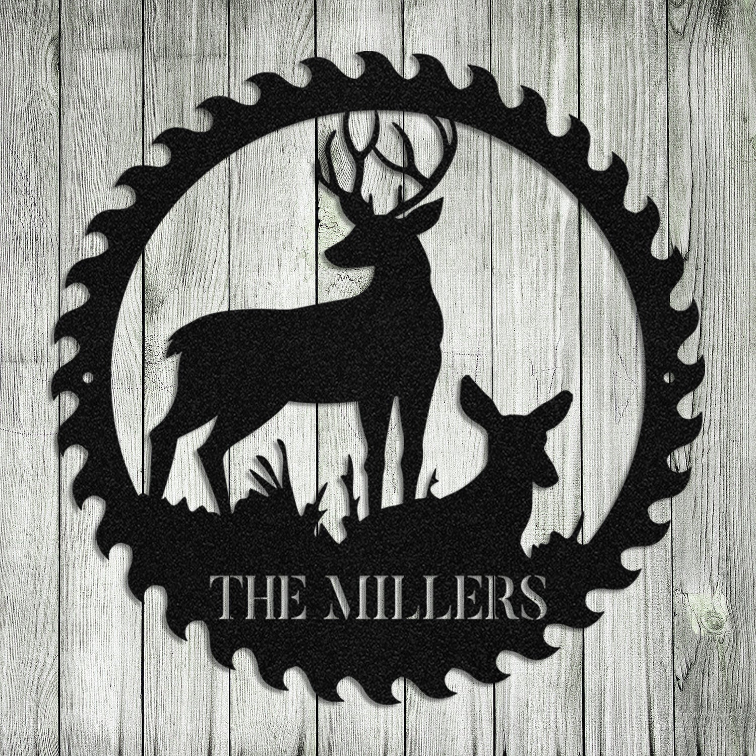 Deer Hunting Hunter Metal Sign Monogram, Wall Decor, Art Gift For Him, Metal Laser Cut Metal Signs Custom Gift Ideas