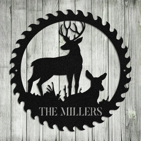 Deer Hunting Hunter Metal Sign Monogram, Wall Decor, Art Gift For Him, Metal Laser Cut Metal Signs Custom Gift Ideas