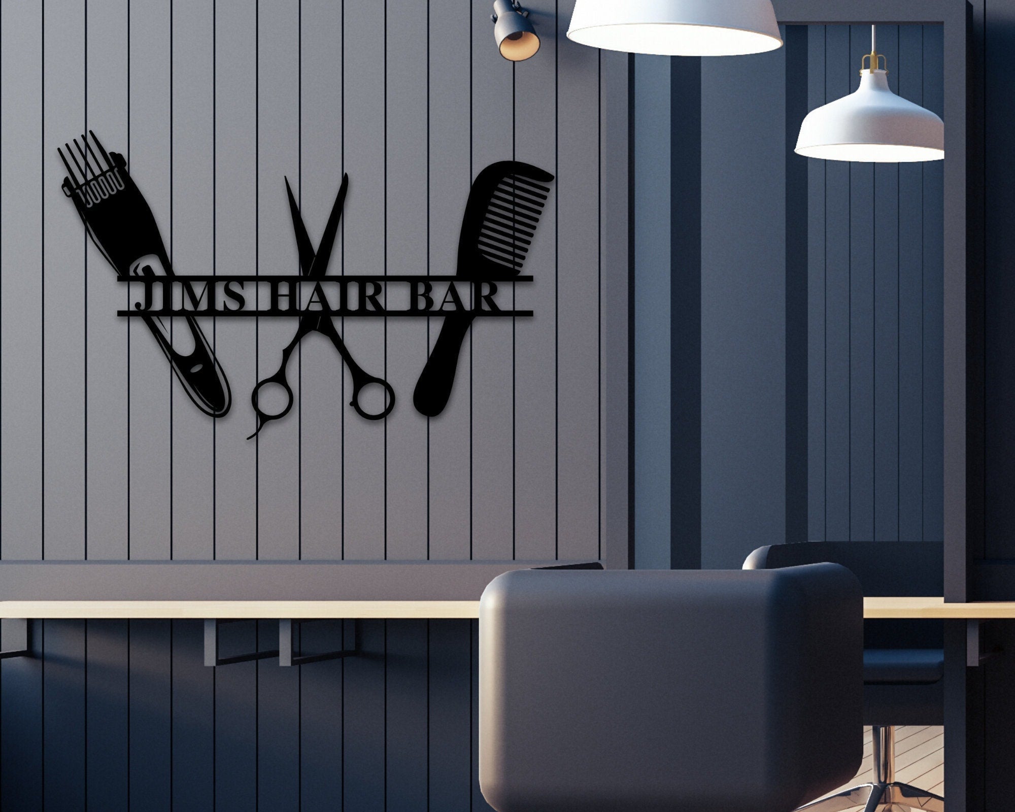 Metal Hair Stylist Sign, Personalized Salon, Custom Business Decor, Custom Metal Sign Booth, Hair Stylist Gift, Scissors Clippers Comb Name, Metal Laser Cut Metal Signs Custom Gift Ideas