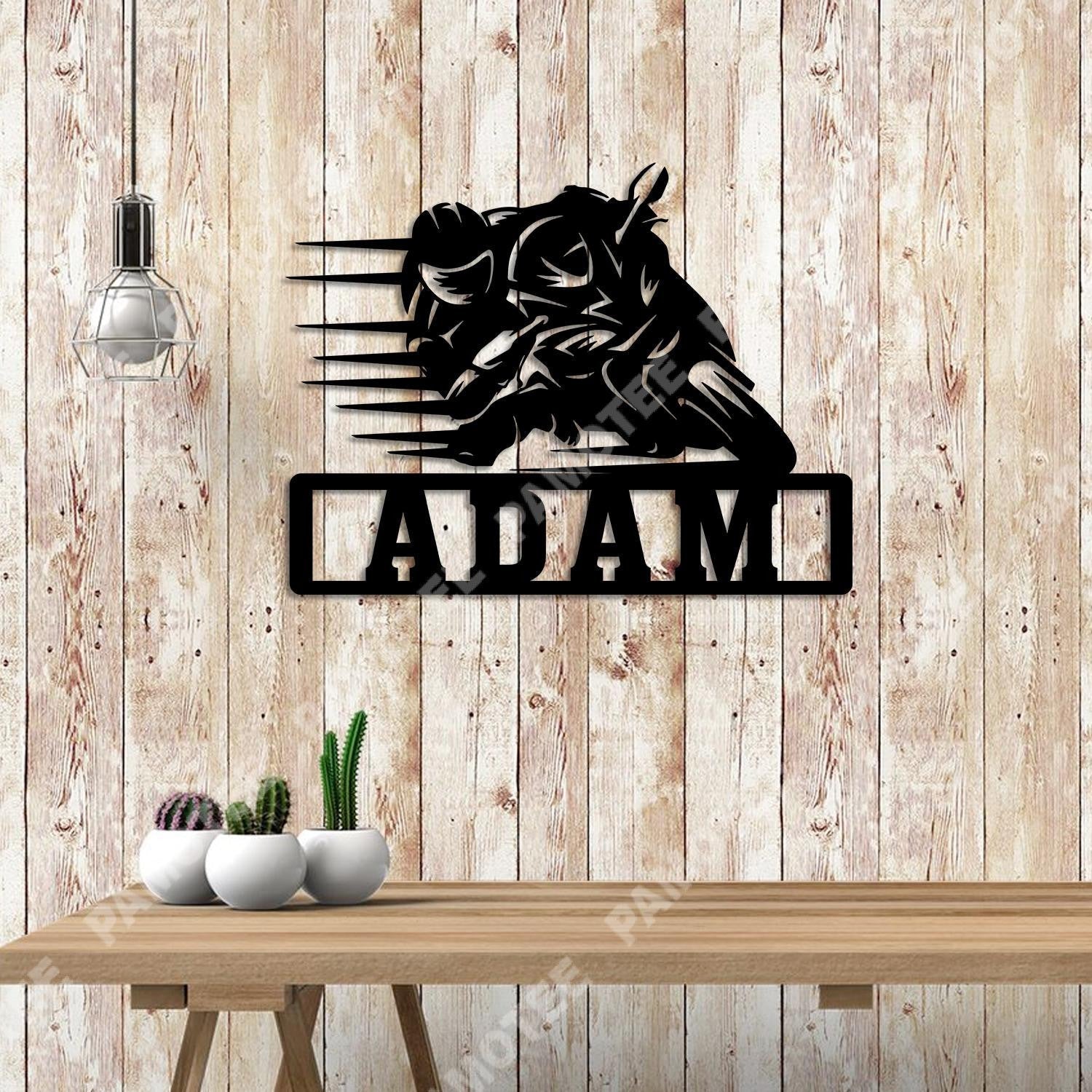Custom Name Biker Racing Metal Art, Wall Decor For Garage, Metal Laser Cut Metal Signs Custom Gift Ideas