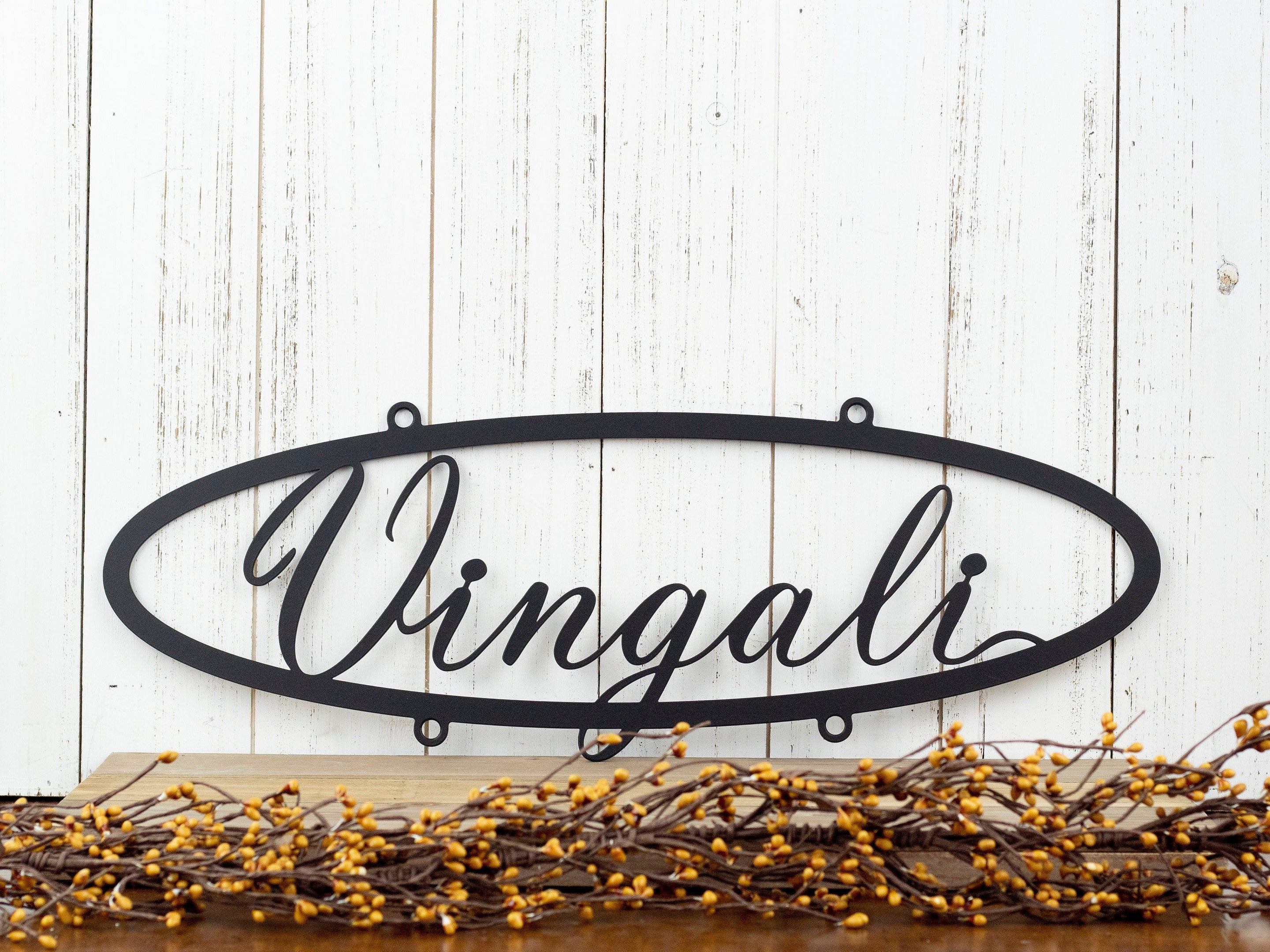 Custom Family Name Oval Metal Sign, Matte Black6.laser Cut, Steel, Name Sign, Custom Name Sign, Last Name, Laser Cut Metal Signs Custom Gift Ideas