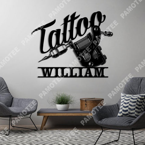 Custom Tatto Studio Metal Art, Father's Day Steel Art Gift, Metal Laser Cut Metal Signs Custom Gift Ideas
