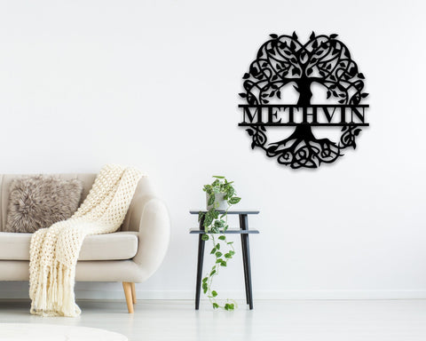 Personalized Tree Of Life Wall Art Custom Tree Of Life Wall Decor Tree Of Life Sign Personalized Couples Gift Housewarming Gift Anniversary, Metal Laser Cut Metal Signs Custom Gift Ideas