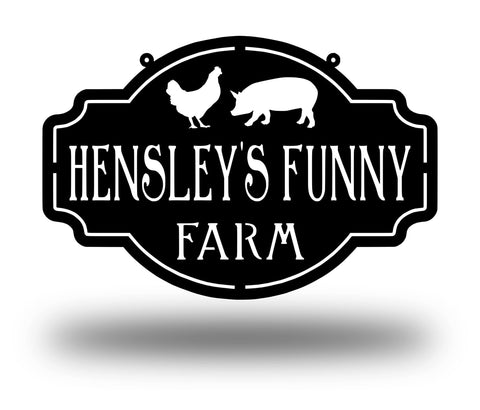 Metal Farm Sign , Pig And Chicken Personalized Family Name Metal Sign Housewarming Gift Wedding Gift Personalized Gift, Laser Cut Metal Signs Custom Gift Ideas