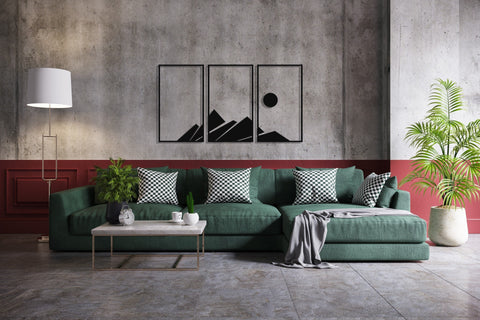 Metal Wall Decor, Mountain And Sun, 3 Piece Wall Art, Home Decor, Housewarming Gift, Studio Decoration, Large Metal Wall Decor, Metal Laser Cut Metal Signs Custom Gift Ideas