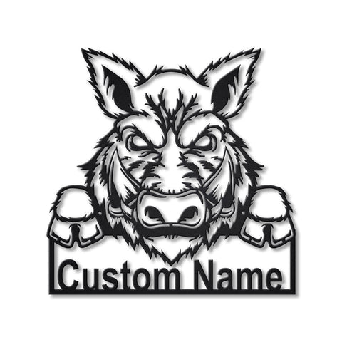 Personalized Feral Pig Metal Sign Art, Custom Feral Pig Metal Sign, Animal Funny, Pets Gift, Birthday Gift, Laser Cut Metal Signs Custom Gift Ideas