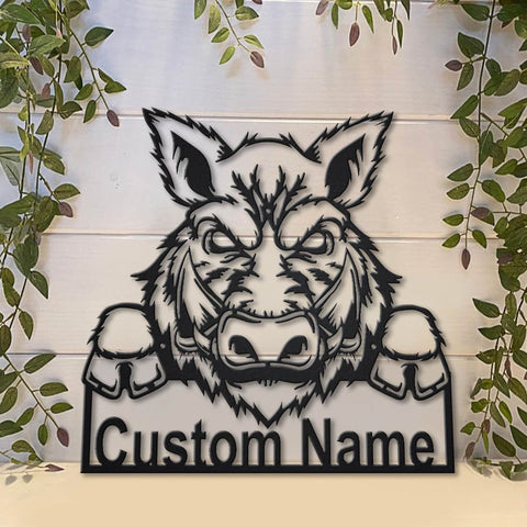 Personalized Feral Pig Metal Sign Art, Custom Feral Pig Metal Sign, Animal Funny, Pets Gift, Birthday Gift, Laser Cut Metal Signs Custom Gift Ideas