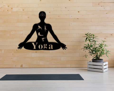 Yoga Sign Personalized, Home Yoga Sign, Personalized Yoga Sign, Yoga Sign For Home Metal Sign, Custom Yoga Sign, Yoga Decor, Yoga Decoration, Laser Cut Metal Signs Custom Gift Ideas