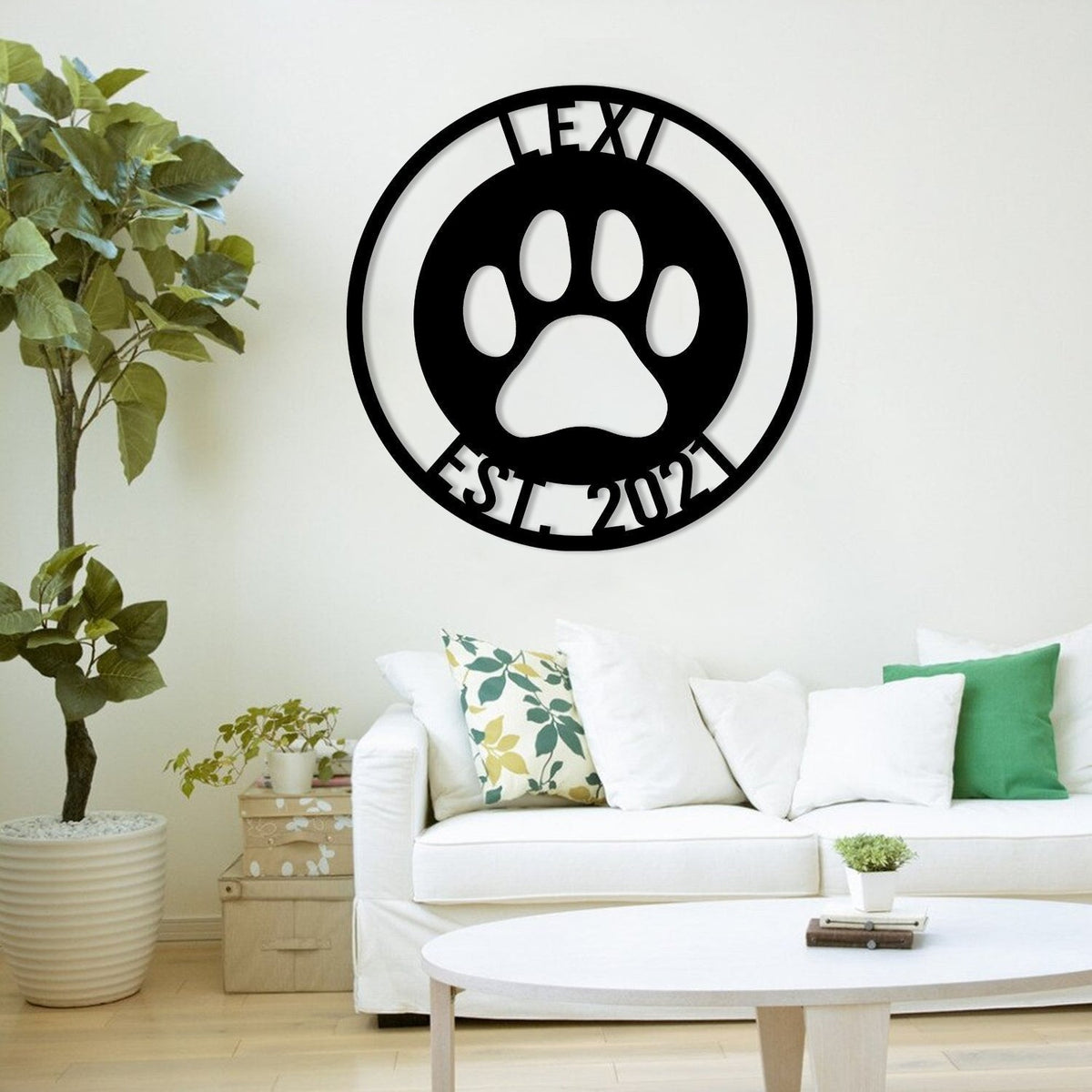 Personalized Dog Paw Metal Sign, Custom Pet Art Gift For Dog Lovers, Metal Laser Cut Metal Signs Custom Gift Ideas