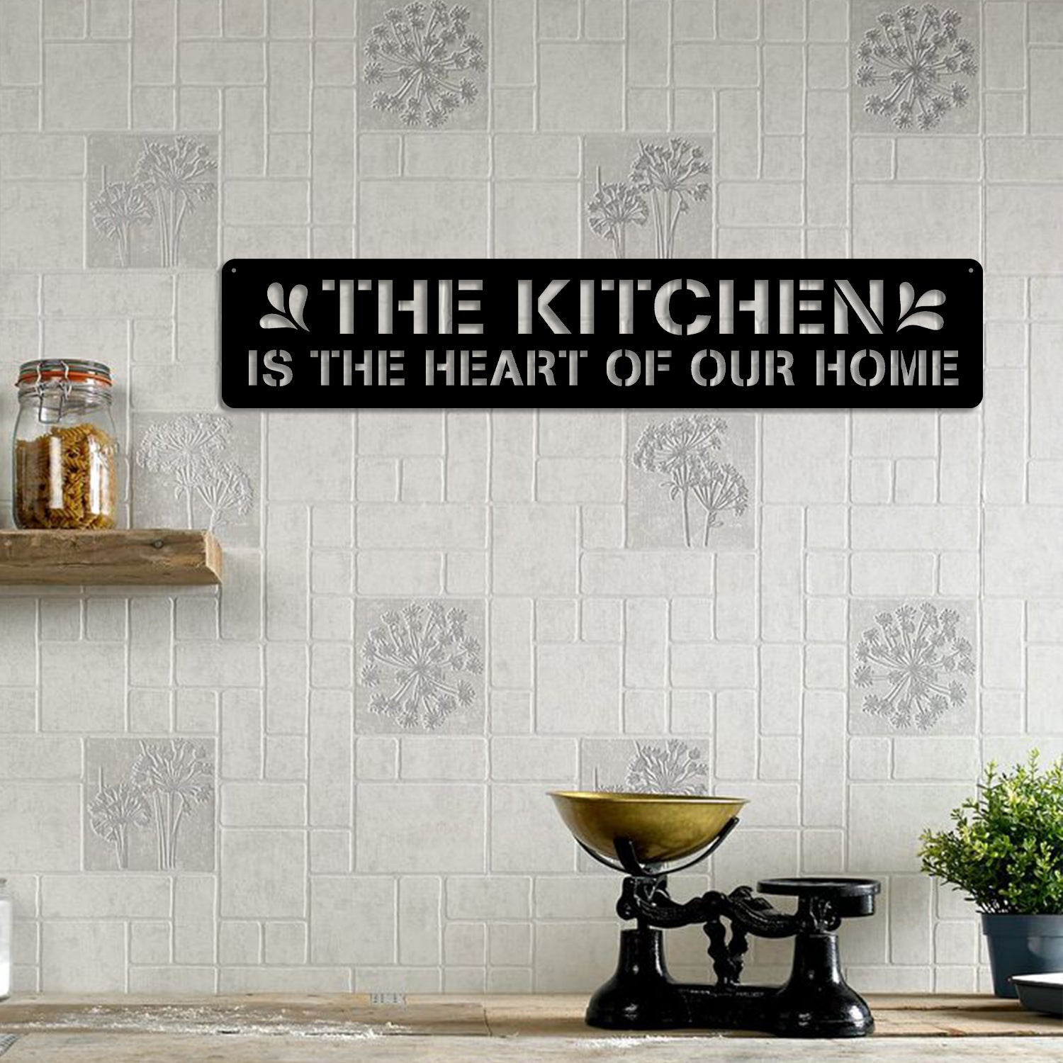 The Kitchen Is The Heart Of Our Home Chef Metal Sign, Metal Laser Cut Metal Signs Custom Gift Ideas