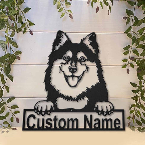 Personalized Finnish Lapphund Dog Metal Sign Art, Custom Finnish Lapphund Metal Sign, Finnish Lapphund Gifts Funny, Animal Custom, Laser Cut Metal Signs Custom Gift Ideas