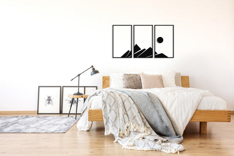 Metal Wall Decor, Mountain And Sun, 3 Piece Wall Art, Home Decor, Housewarming Gift, Studio Decoration, Large Metal Wall Decor, Metal Laser Cut Metal Signs Custom Gift Ideas