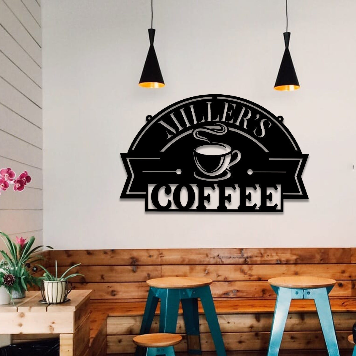 Personalized Coffee Metal Bar Sign, Custom Kitchen Housewarming Wall Decor, Wedding, Anniversary Art Gift, Metal Laser Cut Metal Signs Custom Gift Ideas