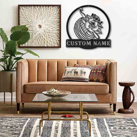 Personalized Crochet Monogram Metal Wall Decor Vi, Cut Metal Sign, Metal Wall Art, Metal House Sign, Metal Laser Cut Metal Signs Custom Gift Ideas
