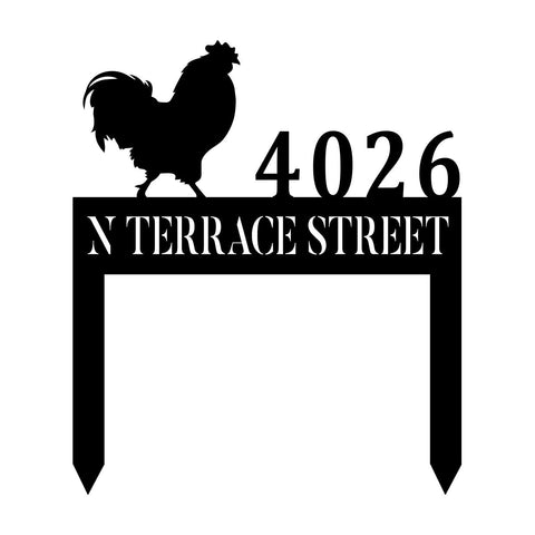 Personalized Rooster Metal Yard Sign, Chicken Decor, Farm Metal Art, Metal Laser Cut Metal Signs Custom Gift Ideas