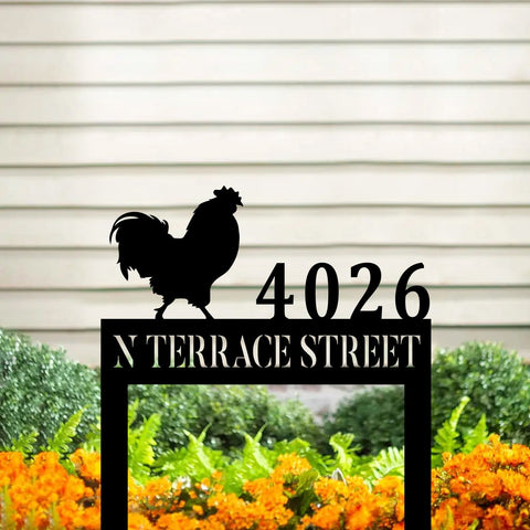 Personalized Rooster Metal Yard Sign, Chicken Decor, Farm Metal Art, Metal Laser Cut Metal Signs Custom Gift Ideas