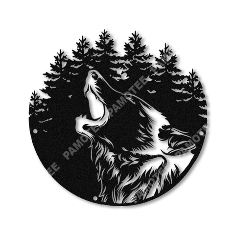 Wolf In The Forrest Metal Sign, Wildlife Housewarming Decoration, Metal Laser Cut Metal Signs Custom Gift Ideas