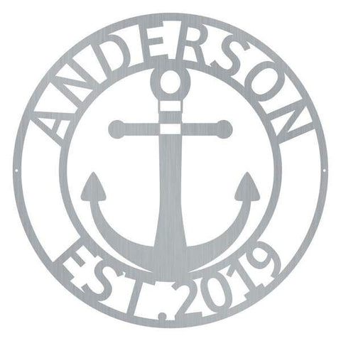 Anchor Est Monogram Customized Metal Signs, Custom Metal Sign, Custom Signs, Metal Sign, Metal Laser Cut Metal Signs Custom Gift Ideas