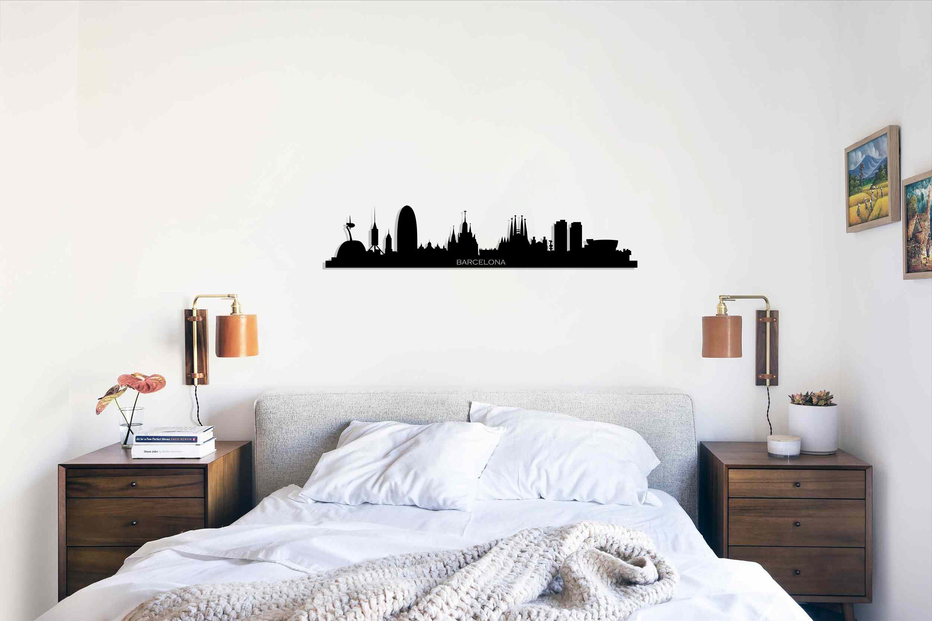 Barcelona City Silhouette Metal Wall Art, Barcelona Skyline Metal Wall Decor, Housewarming Gift, Living Room Decoration, Wall Hangings,, Metal Laser Cut Metal Signs Custom Gift Ideas