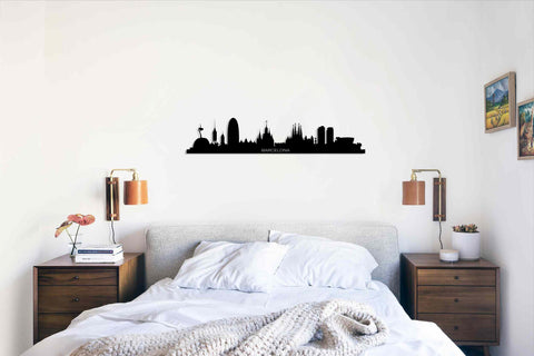 Barcelona City Silhouette Metal Wall Art, Barcelona Skyline Metal Wall Decor, Housewarming Gift, Living Room Decoration, Wall Hangings,, Metal Laser Cut Metal Signs Custom Gift Ideas