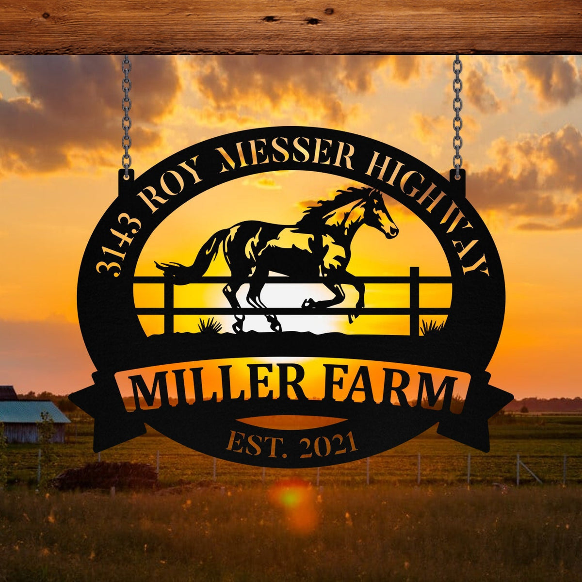 Personalized Metal Horse Sign Monogram, Custom Farm, Farmhouse, Metal Laser Cut Metal Signs Custom Gift Ideas