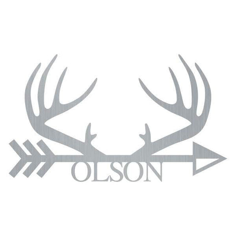 Antler Arrow Monogram Customized Metal Signs, Custom Metal Sign, Custom Signs, Metal Sign, Metal Laser Cut Metal Signs Custom Gift Ideas