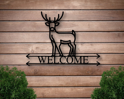 Personalized Metal Family Deer Sign, Metal House Number Deer Sign, Front Porch Sign,address Sign,metal Deer Sign,custom Deer Sign,deer Decor, Laser Cut Metal Signs Custom Gift Ideas