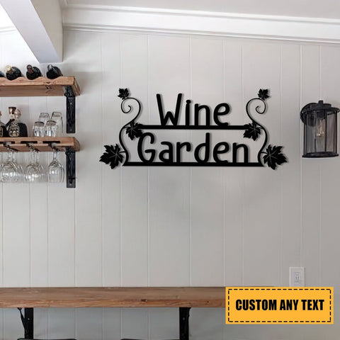 Grape Wine Garden Metal Bar Sign, Custom Pub, Tap, Lounge, Caf?, Home Wall Decor, Wedding, Anniversary Art Gift, Metal Laser Cut Metal Signs Custom Gift Ideas