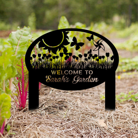 Personalized Metal Garden Sign, Outdoor Garden Stake, Home Decor, Metal Laser Cut Metal Signs Custom Gift Ideas