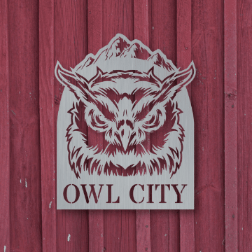 Owl Mountain Monogram Customized Metal Signs, Custom Metal Sign, Custom Signs, Metal Sign, Metal Laser Cut Metal Signs Custom Gift Ideas
