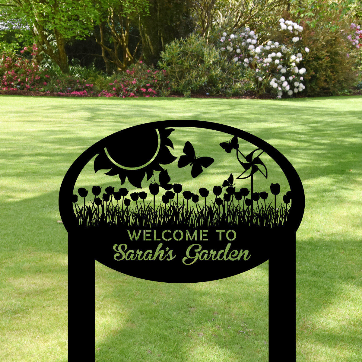 Personalized Metal Garden Sign, Outdoor Garden Stake, Home Decor, Metal Laser Cut Metal Signs Custom Gift Ideas