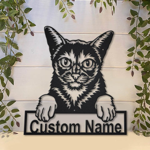 Personalized Abyssinian Cat Metal Sign Art, Custom Abyssinian Cat Metal Sign, Father's Day Gift, Pets Gift, Birthday Gift, Laser Cut Metal Signs Custom Gift Ideas