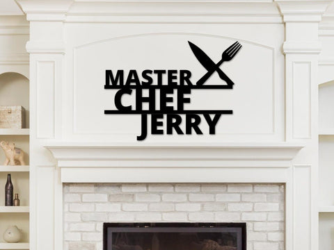 Personalized Master Chef Sign, Personalized Chef Sign, Personalized Kitchen Sign, Chef Sign, Kitchen Decor, Out Door Kitchen Metal Sign, Laser Cut Metal Signs Custom Gift Ideas