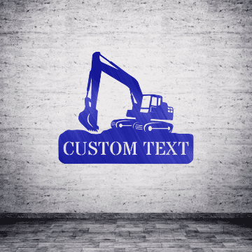 Excavator Monogram V2 Customized Metal Signs, Custom Metal Sign, Custom Signs, Metal Sign, Metal Laser Cut Metal Signs Custom Gift Ideas