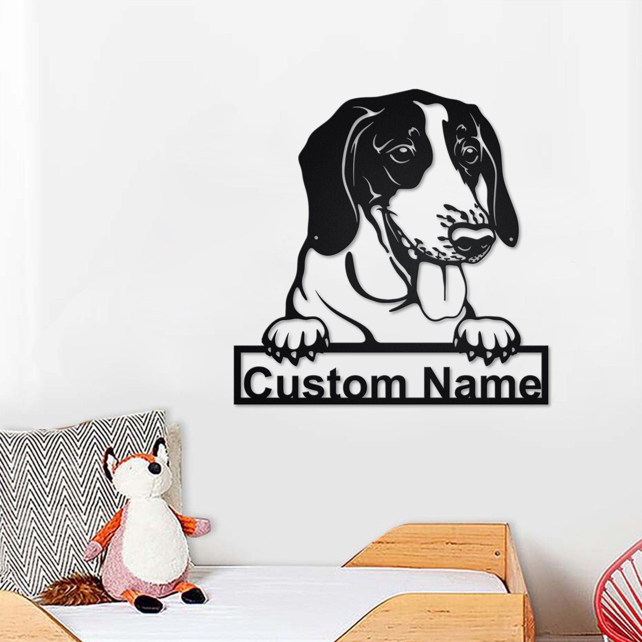 Personalized American Foxhound Metal Sign, American Foxhound Metal Wall Art, Dog Metal Sign, American Foxhound Lover Gift, Dog Lover Gift, Metal Laser Cut Metal Signs Custom Gift Ideas