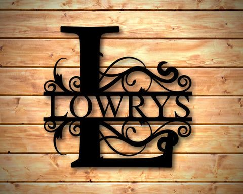 Family Name Metal Sign, Personalized Last Name Sign, Personalized Metal Initial Sign, Welcome Sign For Front Porch, Metal Monogram Sign, Laser Cut Metal Signs Custom Gift Ideas
