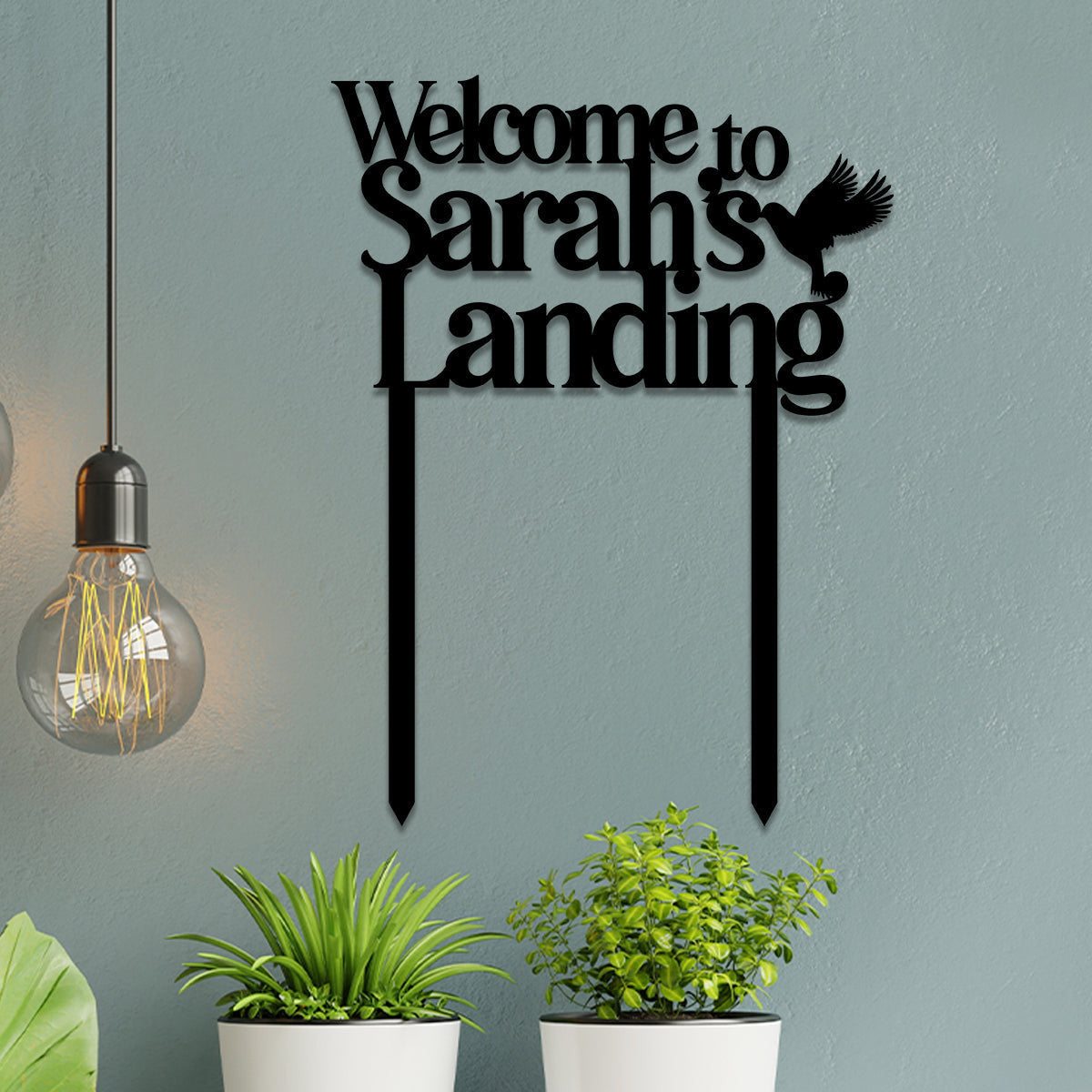 Personalized Hummingbird Metal Garden Sign, Custom Outdoor Garden Stake, Metal Laser Cut Metal Signs Custom Gift Ideas