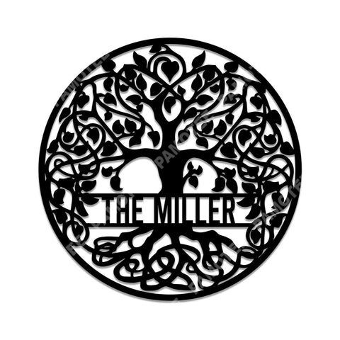 Custom Tree Of Life Black Metal Art, Home Steel Wall Hanging, Metal Laser Cut Metal Signs Custom Gift Ideas