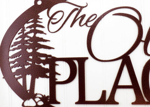Custom Family Name Oval Metal Sign Copper, Trees, Custom Name Sign, Lake Sign, Cabin Signs, Cabin Decor, Gift, Laser Cut Metal Signs Custom Gift Ideas