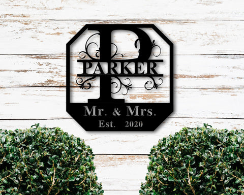 Mr & Mrs Sign, Custom Wedding Name Sign, Mr And Mrs Metal Name, Personalized Last Name Sign, Wedding Gift, Anniversary Gift, Custom Family, Metal Laser Cut Metal Signs Custom Gift Ideas