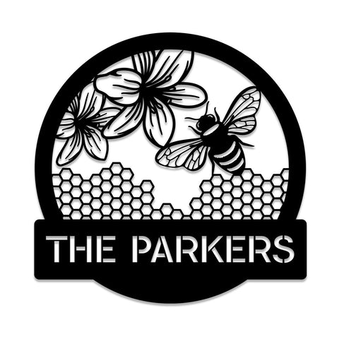 Custom Floral Beehive Metal Sign, Honeycomb Metal Art, Metal Laser Cut Metal Signs Custom Gift Ideas
