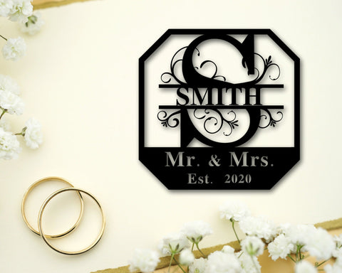 Mr & Mrs Sign, Custom Wedding Name Sign, Mr And Mrs Metal Name, Personalized Last Name Sign, Wedding Gift, Anniversary Gift, Custom Family, Metal Laser Cut Metal Signs Custom Gift Ideas