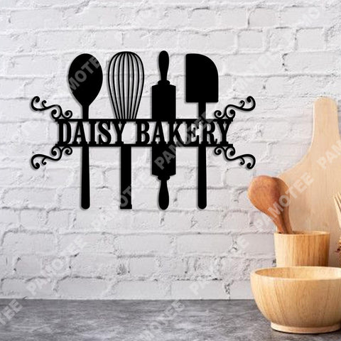 Custom Utensils Bakery Metal Sign, Home, Kitchen Wall Decor, Metal Laser Cut Metal Signs Custom Gift Ideas