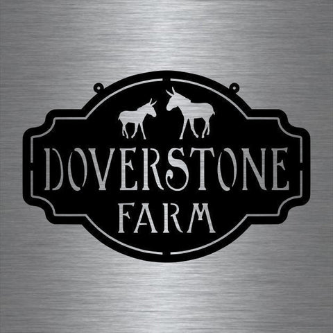 Metal Farm Sign , Donkeys Personalized Family Name Metal Sign Housewarming Gift Wedding Gift Personalized Gift, Laser Cut Metal Signs Custom Gift Ideas