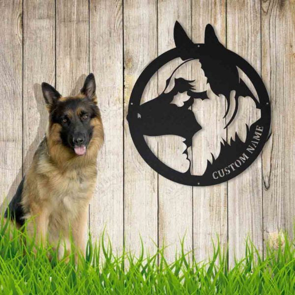 Personalized German Shepherd Metal Wall Decor, Cut Metal Sign, Metal Wall Art, Metal House Sign, Metal Laser Cut Metal Signs Custom Gift Ideas