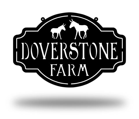 Metal Farm Sign , Donkeys Personalized Family Name Metal Sign Housewarming Gift Wedding Gift Personalized Gift, Laser Cut Metal Signs Custom Gift Ideas