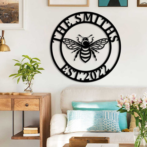 Customized Bee Metal Sign, Honey Steel Plaque, Metal Laser Cut Metal Signs Custom Gift Ideas